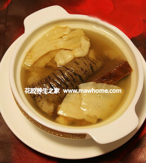 海參花膠火腿湯