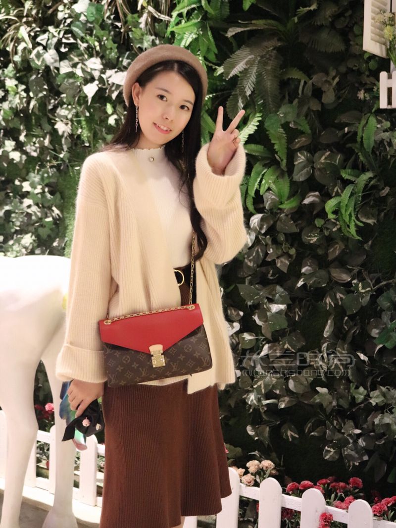 LV pallas Chain經典款鏈條包紅色信封包圖片價格上身圖全集分享 (2)