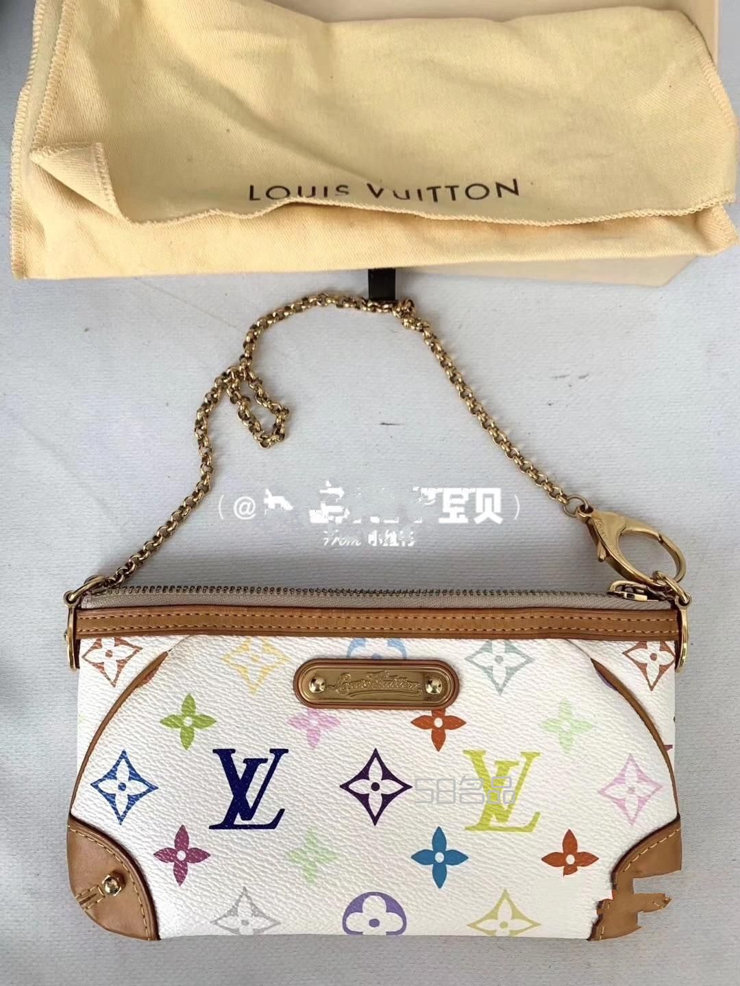 第34只中古包Lv 白三彩麻將包,kimono lv